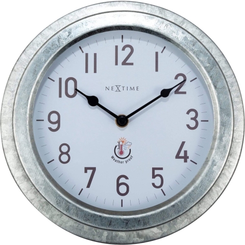 NeXtime NE-4301GA Buitenwandklok Poppy 22 cm Metaal/Gegalvaniseerd