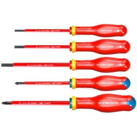 Facom Set Van 5 Schroevendraaiers Protwist Geïsoleerd 1000V - ATD.J5VE - ATD.J5VE