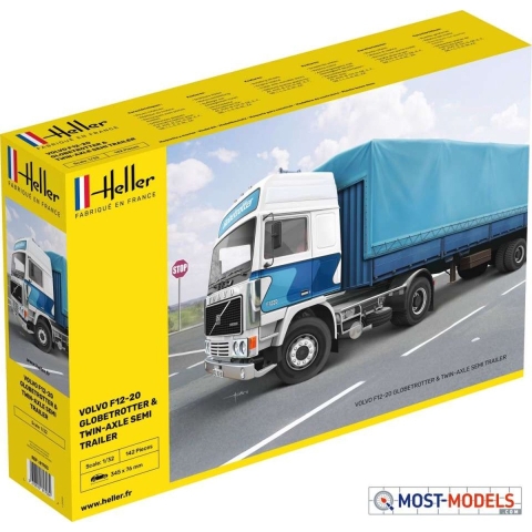 Heller 1/32 Volvo F12-20 Globe Trotter & Twin-Axle Semi Trailer