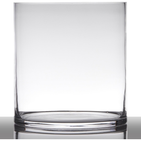 Hakbijl Glass Bloemenvaas - cilinder vorm - glas - transparant - D25 x H30 cm -