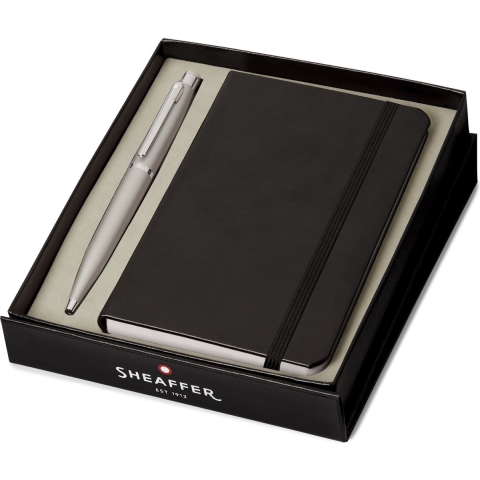 Sheaffer SF-G2940051-4 Balpen VFM Giftset Silver Nickel Plated + A6 Notebook
