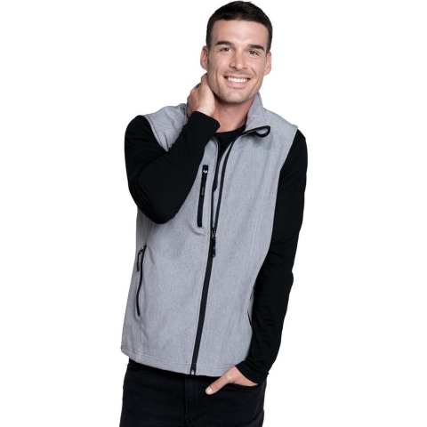 Softshell zomer vest/bodywamer grijs/zwart voor heren M (38/50) -