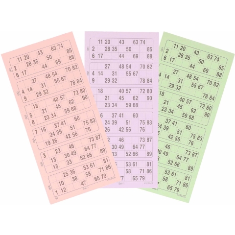 10x Bingokaarten 1-90 -