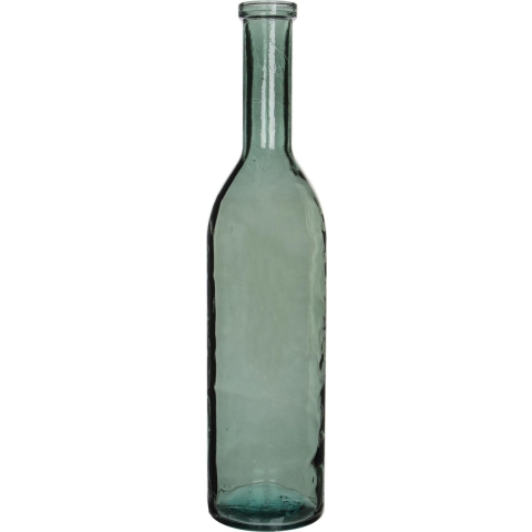 Transparante/groene fles vaas/vazen van eco glas 18 x 75 cm -