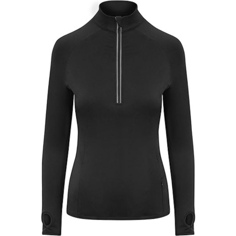 Just Cool JC035 Women´s Cool-Flex 1/2 Zip Top - Jet Black - XS