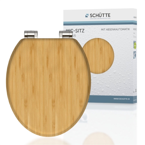 Schutte NATURAL BAMBOO WC-Bril van massief bamboe met soft-close
 - 81101 - 81101