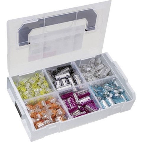 HellermannTyton 148-90046 Helacon Assortiment verbindingsklemmen Flexibel: 1-2.5 mm² Massief: 0.5-2.5 mm² Aantal polen: 2, 3, 4, 5, 6, 8 350 stuk(s)