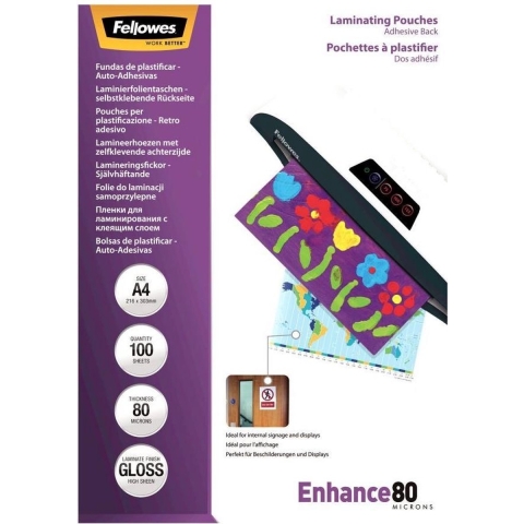Fellowes Lamineerfolie DIN A4 80 micron glanzend 100 stuk(s)