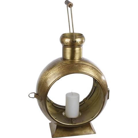 Antieke Lantaarn Berend 33x23x46 cm Goud/Glas/metaal