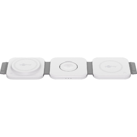 Goobay Draadloze Qi lader 3in1 opvouwbaar wit 15W - 9540260