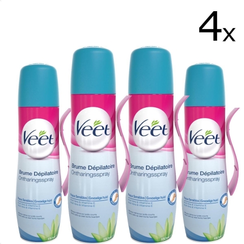 4x Veet Ontharingsspray Gevoelige Huid 150 ml