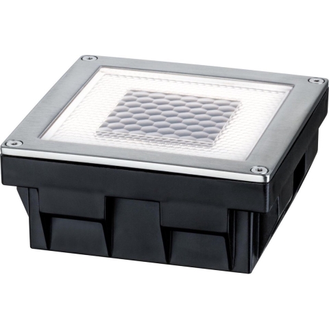 Paulmann 93774 Cube Inbouwlamp op zonne-energie 0.24 W Warmwit RVS, Helder