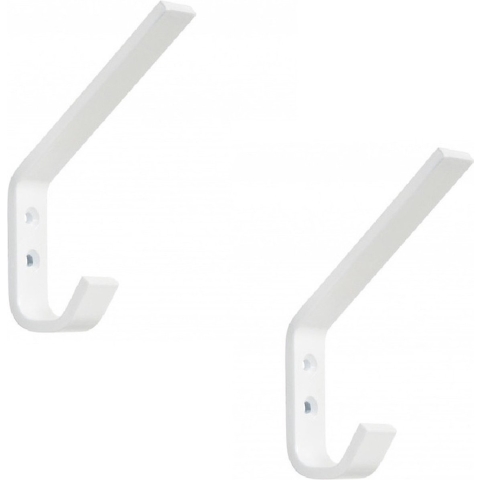 SIRO Kapstokhaak - 4x - wit - aluminium - 7,8 x 1,18 cm - haakje -