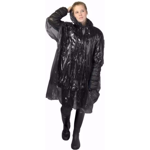30x wegwerp regenponcho zwart One size -
