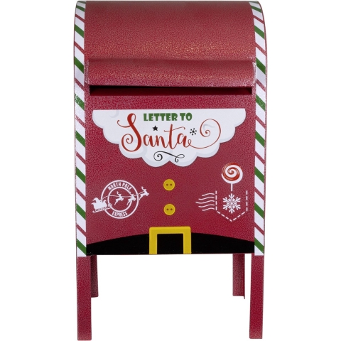 Kerstman brievenbus/mailbox - rood - staand - 52 cm - Letter to Santa - kerstdecoratie -