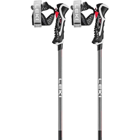 LEKI Carbon 14 3D skistokken zwart/grijs/rood, 130 cm