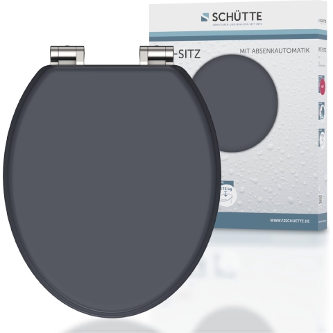 Schutte MDF WC-bril SPIRIT ANTHRAZIT met soft-close | antraciet mat
 - 80104 80104