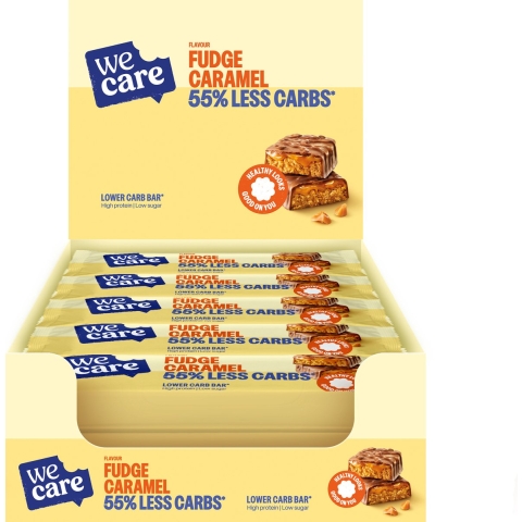 15x WeCare Lower Carb Bar Fudge Caramel 60 gr