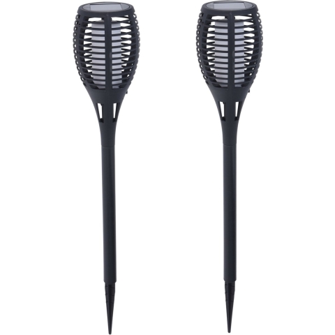 Set van 4x stuks tuinfakkels vlam effect op zonne-energie van 48 cm -