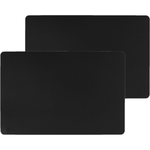 Set van 12x stuks placemats PU-leer/ leer look zwart 45 x 30 cm -