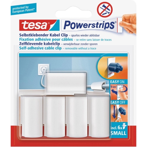 30x Tesa kabelclips/klemmen Powerstrips Klusbenodigdheden -