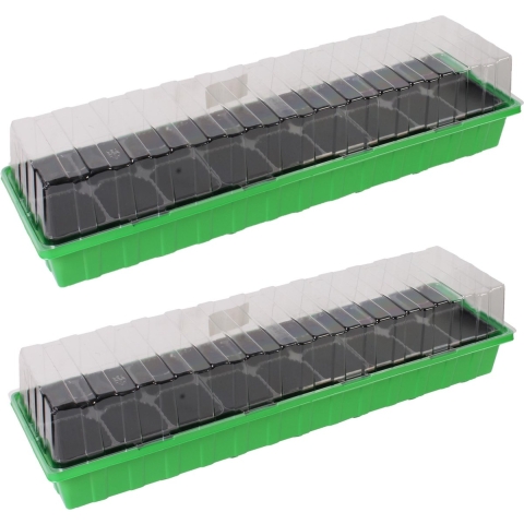 4x stuks kweekbakjes/kweekkasten met deksel 8 x 54 x 15 cm -