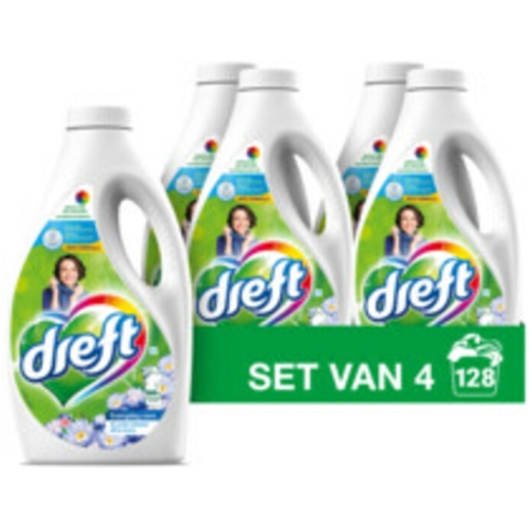 4x Dreft Vloeibaar Wasmiddel Blue Dream 32 Wasbeurten 1,4 liter