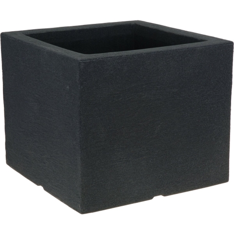 Plantenpot/bloempot - Tuin buiten - kunststof - antraciet - 40 x 40 x 33 cm -