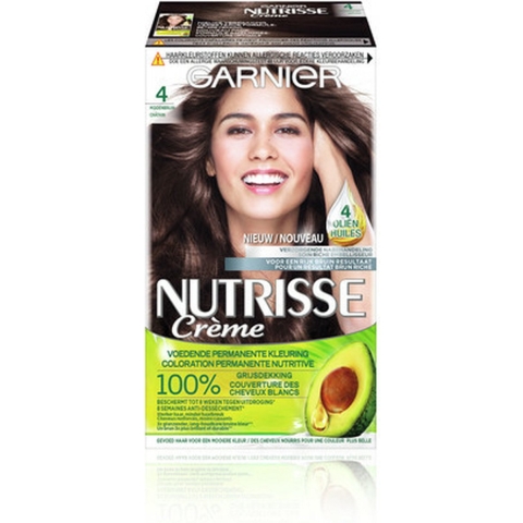 3x Garnier Nutrisse Ultra Crème Permanente Haarkleuring 4.0 Middenbruin