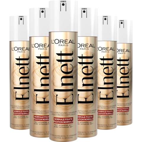 6x L'Oréal Elnett Satin Haarspray Normale Fixatie 200 ml