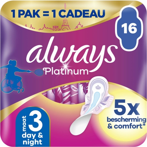 8x Always Maandverband Platinum Ultra Night 16 stuks