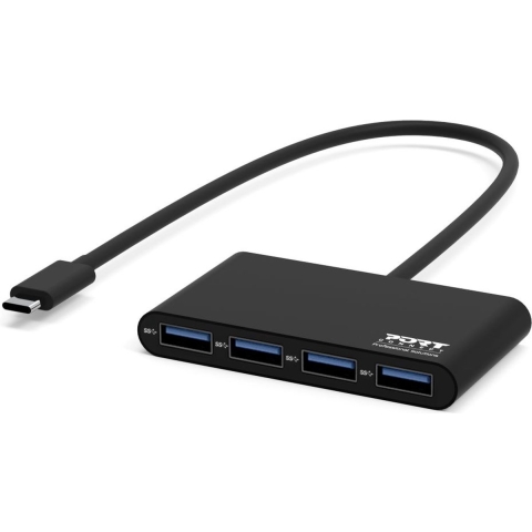 PORT Designs 900123 USB-C (USB 3.2 Gen 2) multiport hub 4 poorten Zwart