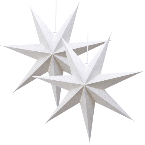 Lumineo 2x stuks kerstster lampionnen 60 cm wit E14 fitting -
