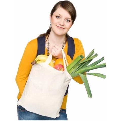 24 katoenen boodschappen tassen naturel -