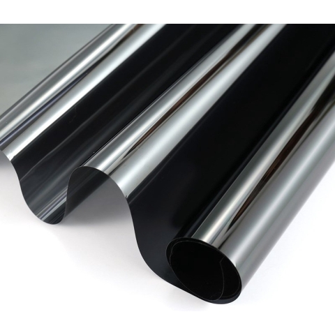 2x rollen raamfolie zonwerend semi transparant/carbon 90 cm x 2 meter statisch -