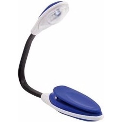 10x LED leeslampje met klem op batterijen blauw -