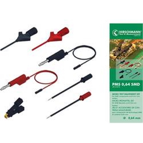 SKS Hirschmann PMS 0,64 SMD Meetsnoerenset [ - ] Zwart, Rood 1 stuk(s)