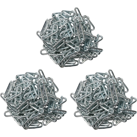 Ketting / voetkettingen / kettingschakels - 3x - staal - 3 m - 6 mm -