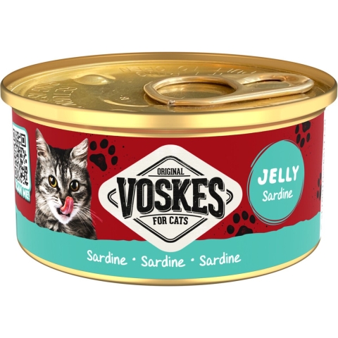 24x Voskes Kattenvoer Nat Gelei Sardine 85 gr