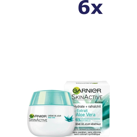 6x Garnier SkinActive Aloë Vera Botanische Creme 50 ml