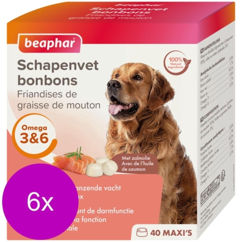 6x Beaphar Schapenvet Bonbons Zalm 245 gr