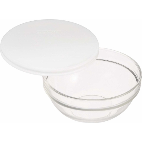 5x stuks glazen schalen/kommetjes met deksel 20 cm -