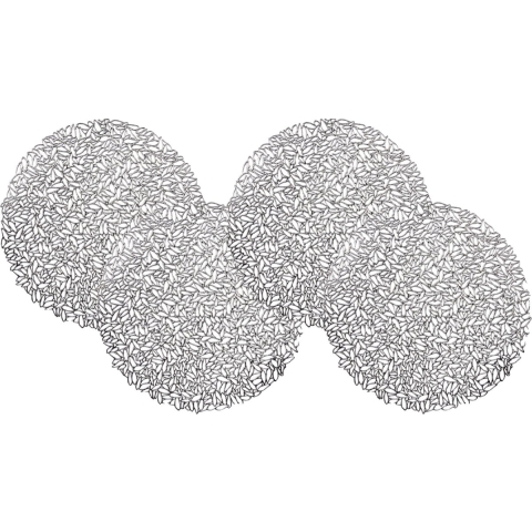 Set van 12x stuks ronde gedecoreerde Placemats metallic zilver look diameter 38 cm -