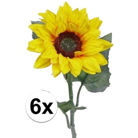 6 Kunst zonnebloemen 81 cm -
