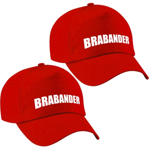 4x stuks Brabander pet/cap rood volwassenen -