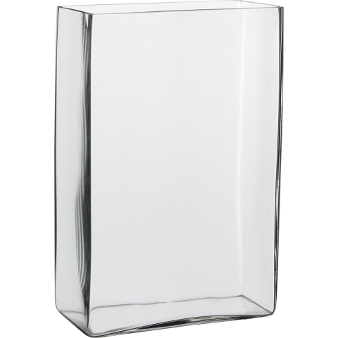 Hoge vaas transparant glas - 20 x 10 x 30 cm - Accubakken - Glazen vazen - Woonaccessoires -