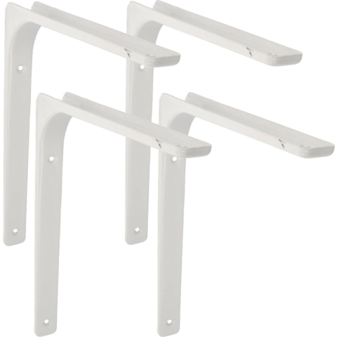 AMIG Plankdrager/planksteun van metaal - 4x - gelakt wit - H300 x B400 mm -