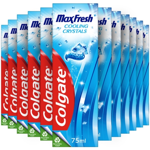12x Colgate Tandpasta Max Fresh Cooling Crystals 75 ml