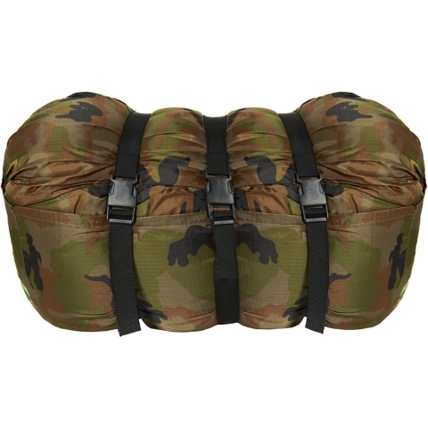 Warme 1 persoons mummie slaapzak met camouflage print 210 x 80 cm -