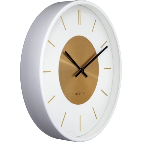 Nextime Wandklok Retro II 25cm Wit/Goud